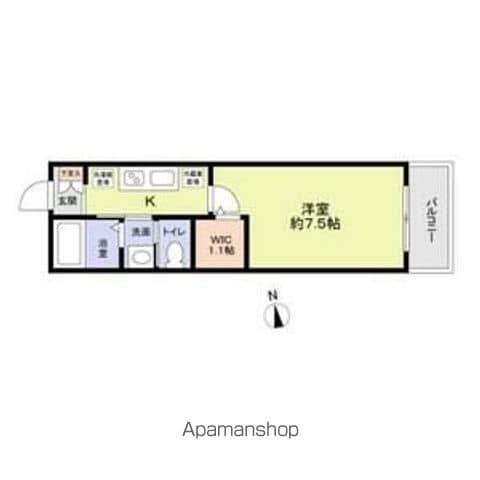 サニーフォレスト新中野(1K/3階)の間取り写真