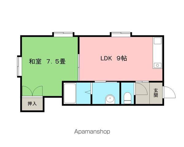 アストロハウス(1LDK/1階)の間取り写真