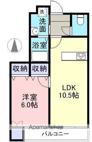 グランシティ A棟(1LDK/2階)の間取り写真