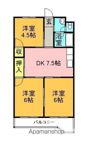 コーポサンライズ(3DK/4階)の間取り写真