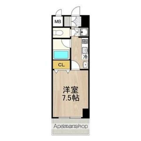 CITY SPIRE 名駅北(1K/8階)の間取り写真