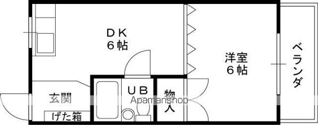 赤松コーポ(1DK/2階)の間取り写真