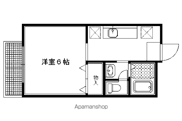 シャルマンハイムⅡ(1K/1階)の間取り写真