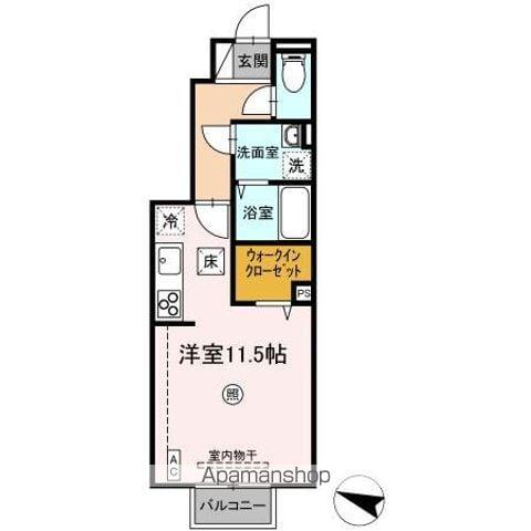 サンテラス B(ワンルーム/1階)の間取り写真