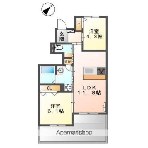 PARTENAIRE(2LDK/1階)の間取り写真