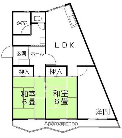 クリスタルハイツ(3DK/1階)の間取り写真