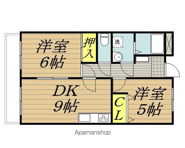 シャトレ北ピアⅠ(2DK/2階)の間取り写真