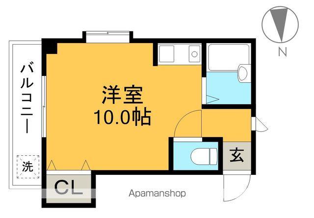 ハイツ六泉Ⅱ(ワンルーム/3階)の間取り写真