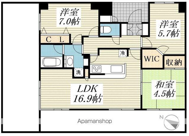 パテラ西武立川(3LDK/8階)の間取り写真