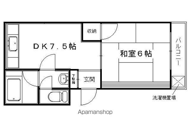 乾ハイツ(1DK/4階)の間取り写真