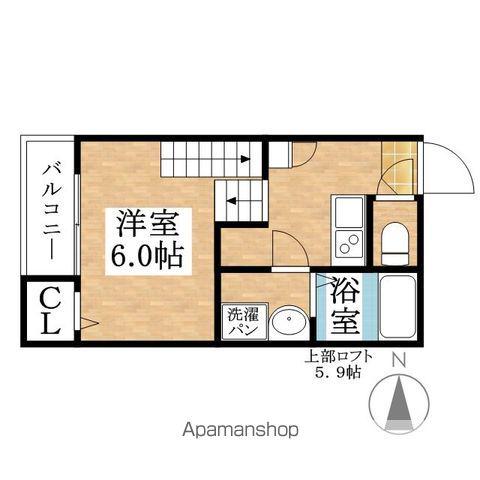 ハーモニーテラス上小田井(ワンルーム/1階)の間取り写真