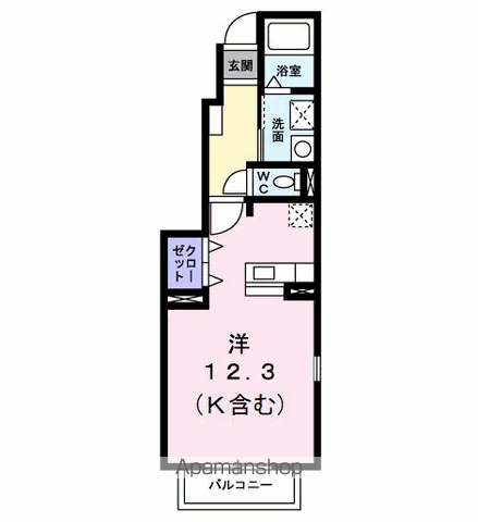 サンリットパレスA(ワンルーム/1階)の間取り写真