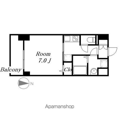 S-RESIDENCE浄心イースト(1K/4階)の間取り写真