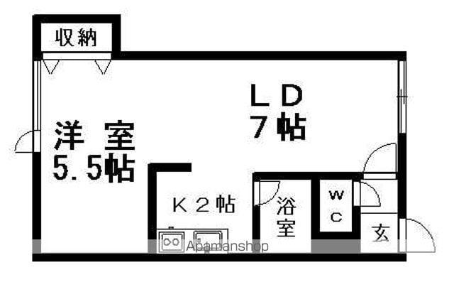 コンフォール札幌(1LDK/2階)の間取り写真