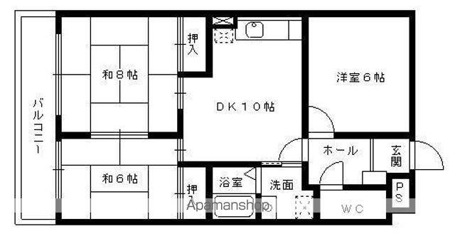 リアライズ若鶴(3LDK/6階)の間取り写真