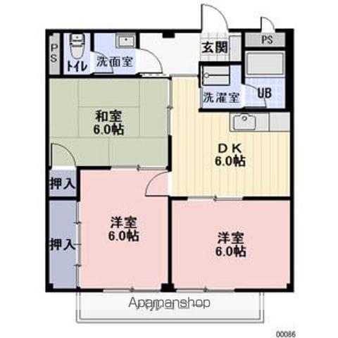 ドリーム・ファミリー(3DK/1階)の間取り写真