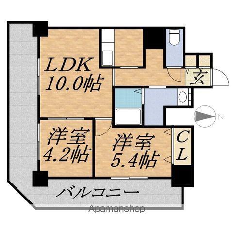 ジュエルタワー(1LDK/17階)の間取り写真