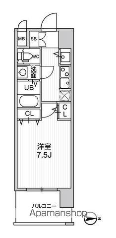 LA DOUCEUR黒川Ⅱ(1K/7階)の間取り写真