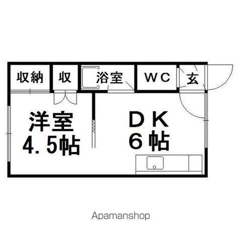 コーポラスみやび(1DK/2階)の間取り写真