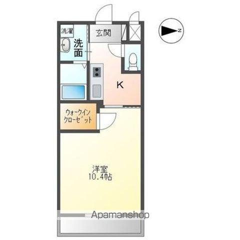 グリーンパーク(1K/2階)の間取り写真