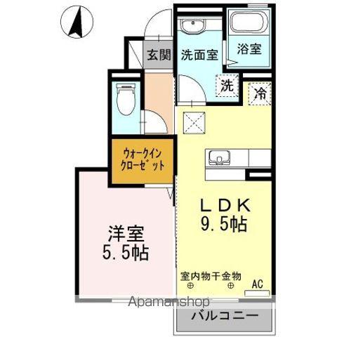 コトー星が丘 B(1LDK/1階)の間取り写真
