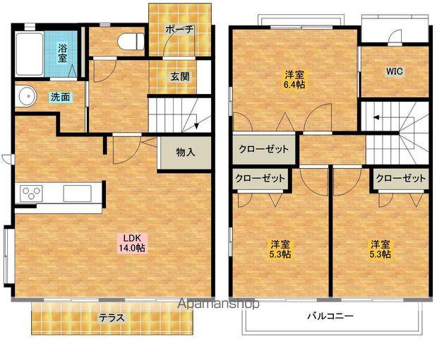 ホフケ羽衣A棟(3LDK/1階)の間取り写真