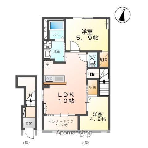 シャイニング(2LDK/2階)の間取り写真