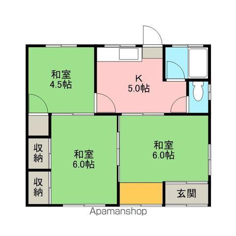 東北本線 槻木駅 徒歩14分 1階建 築43年(3K)の間取り写真