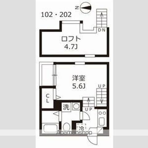 ハーモニーテラス志賀町Ⅲ(1K/1階)の間取り写真