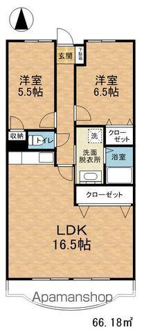 ラトゥールTOWA(2LDK/3階)の間取り写真
