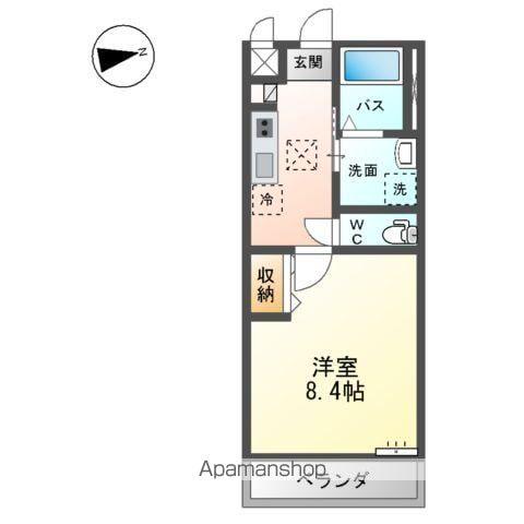 プレシャスワン翔(1K/2階)の間取り写真