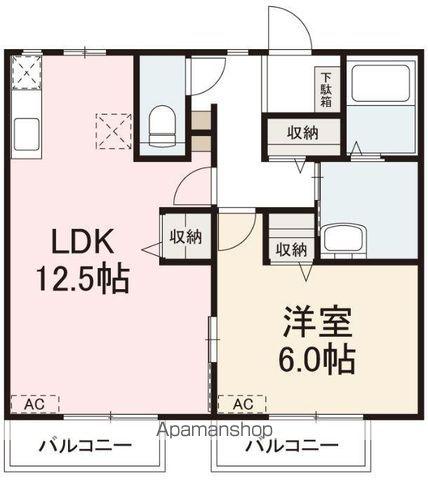 チェリーハイツ(1LDK/2階)の間取り写真