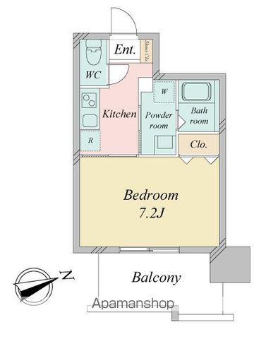 リバーコート砂田橋Ⅰ(1K/11階)の間取り写真