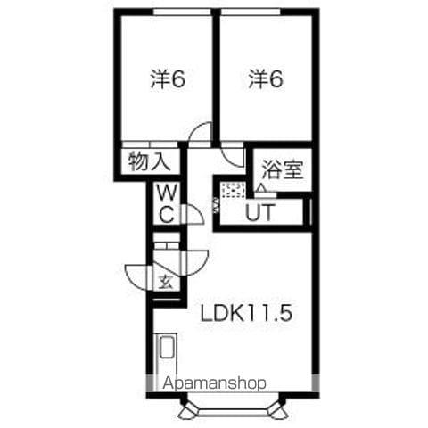 ルミエール美しが丘(2LDK/2階)の間取り写真