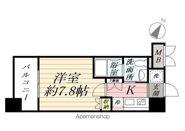 レジデンス片平(1K/9階)の間取り写真