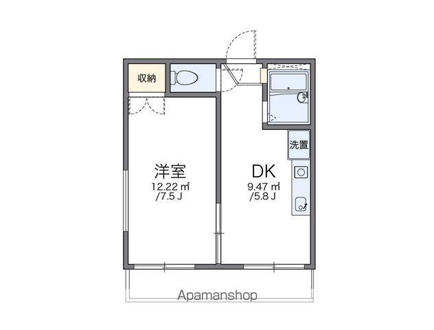 レオパレス花野(1DK/2階)の間取り写真