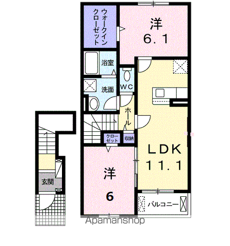 ベル・アヴニール Ⅱ(2LDK/2階)の間取り写真