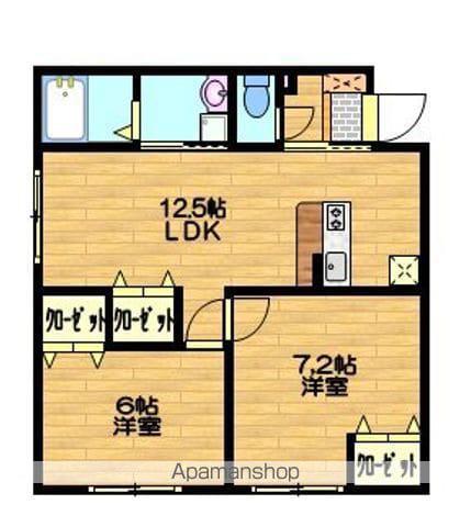 クラージュ春日(2LDK/2階)の間取り写真