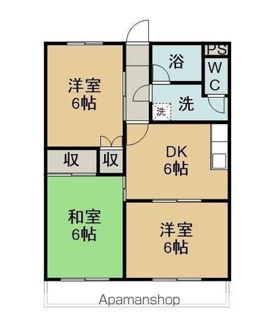 清水ヶ丘ハイツ(3DK/3階)の間取り写真