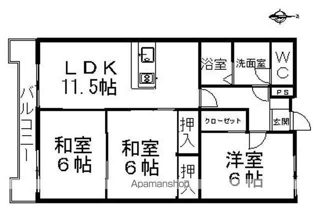 エクセルおかた(3LDK/5階)の間取り写真