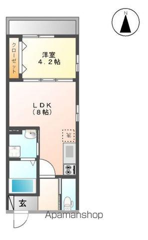 東北本線 仙台駅 徒歩10分 5階建 築13年(1LDK/4階)の間取り写真