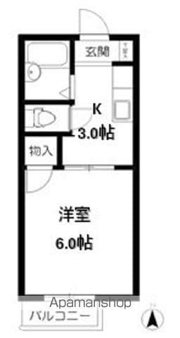 アストライアコート(1K/2階)の間取り写真