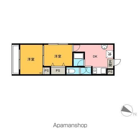 洋光台コープ今井(2DK/2階)の間取り写真