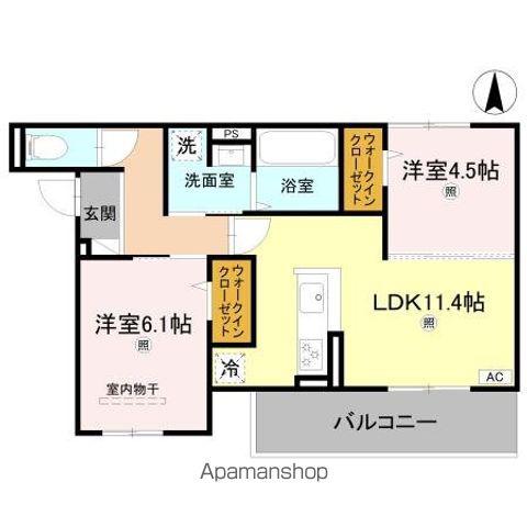 スペチアーレくいな橋(2LDK/3階)の間取り写真