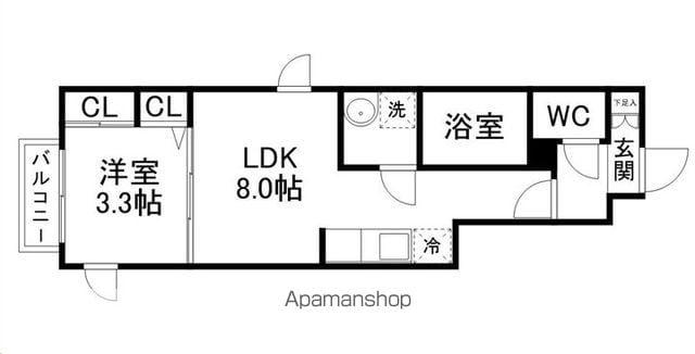 シエル宮町Ⅰ(1LDK/1階)の間取り写真