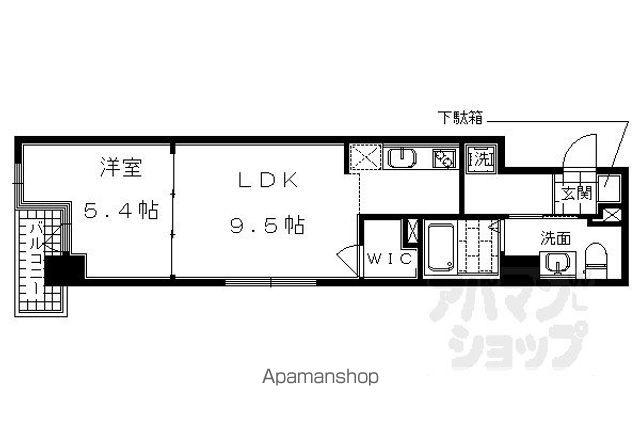 プラネシア烏丸御池(1LDK/4階)の間取り写真