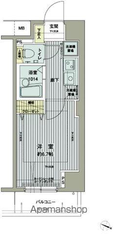 メインステージ西新宿(1K/8階)の間取り写真
