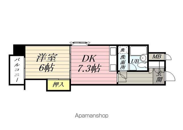朝日プラザ柏木2(1DK/6階)の間取り写真
