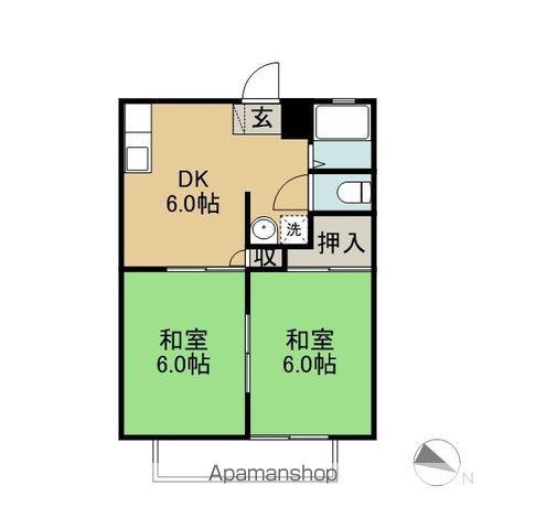 岡戸アーバンハイツ(2DK/2階)の間取り写真