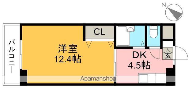 とさでん交通後免線 舟戸駅 徒歩6分 11階建 築34年(1DK/7階)の間取り写真